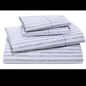 Sky Blue/Gray Striped Bedding Sheets King